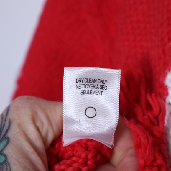 WILDFOX Couture Stars Palmetto Sweater Scarlet Red Oversize Distressed Women's M - Picture 14 of 14